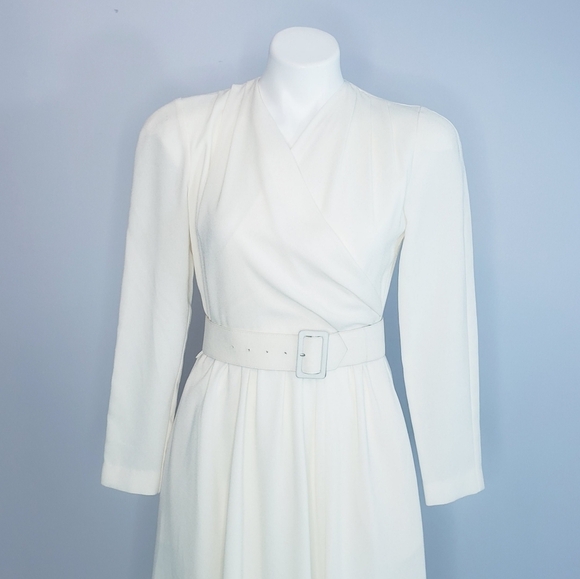 *Last Chance* Vintage NWT Albert Nipon A-Line Midi Dress Modest Ivory 2P - Picture 2 of 13